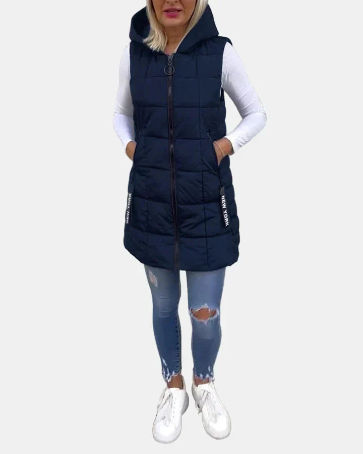 Solene | Ärmlös Vadderad Kappa