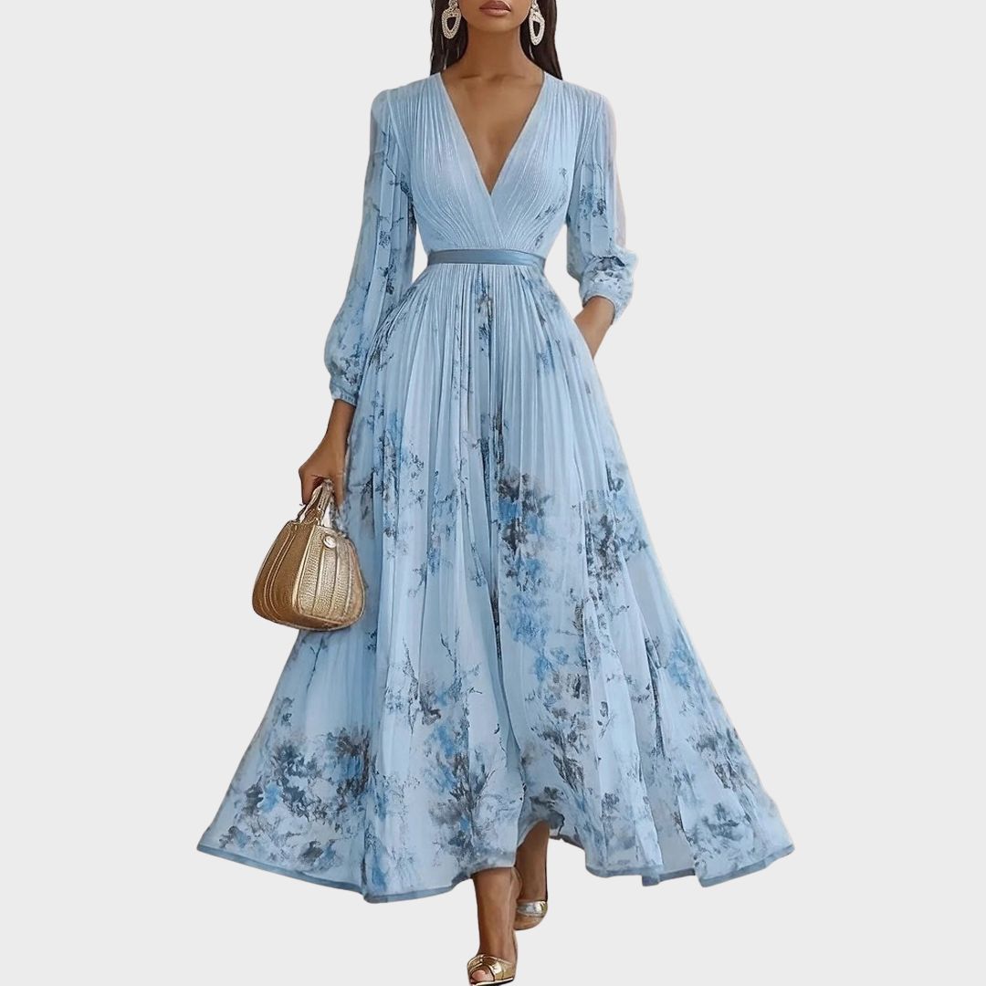 Zuzanna - Elegant Maxi Klänning med Volanger