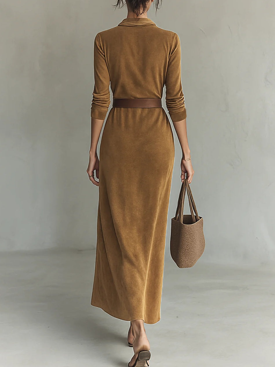 Célianne | Maxi Klänning i Mocka Chic