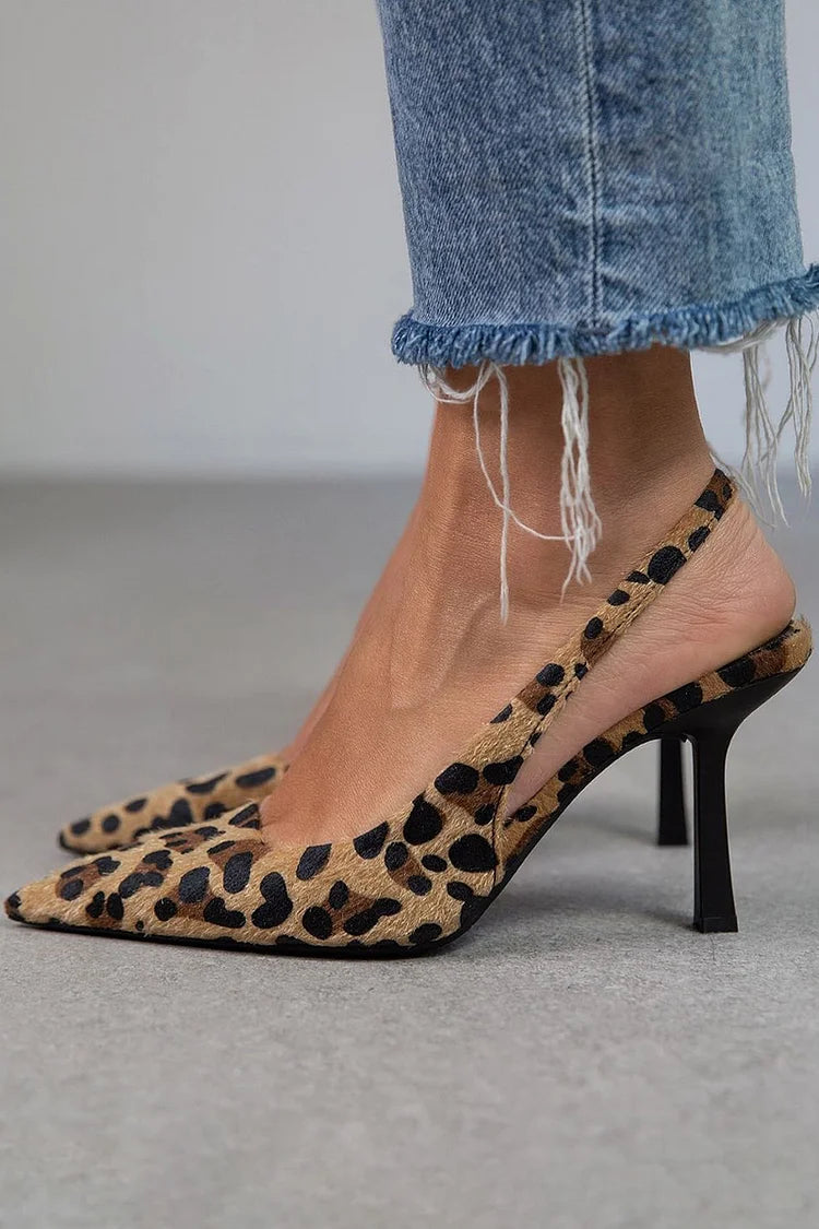 LEOPARD SLINGBACK HÄLAR