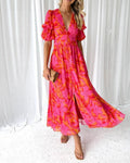 RICA | STYLISH PUFF SLEEVE MAXI KLÄNNING