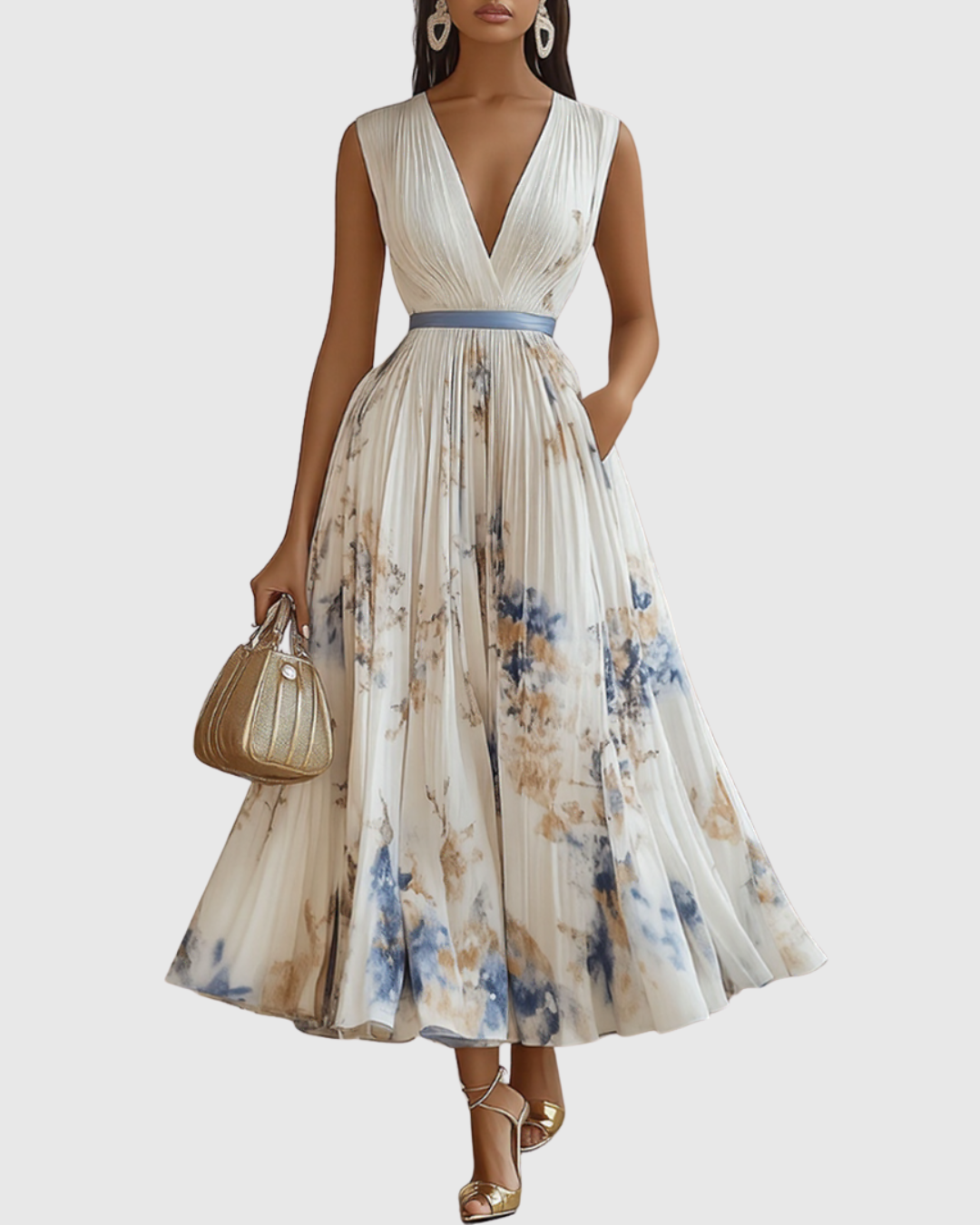 Zuzanna - Elegant Maxi Klänning med Volanger