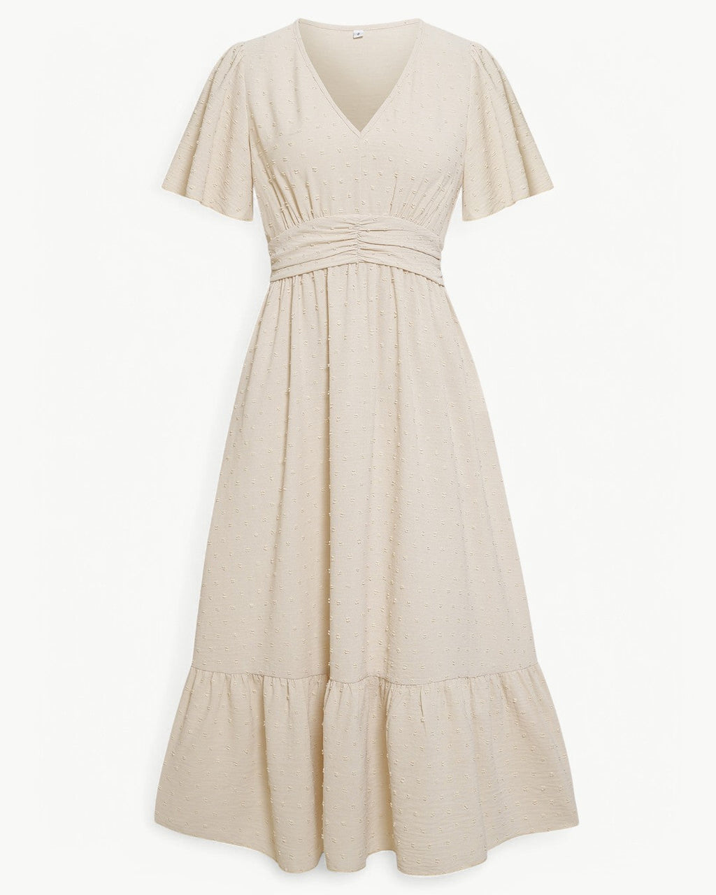 KLARISSE | ELEGANT FLÖDANDE SOMMAR V-HALS KLÄNNING