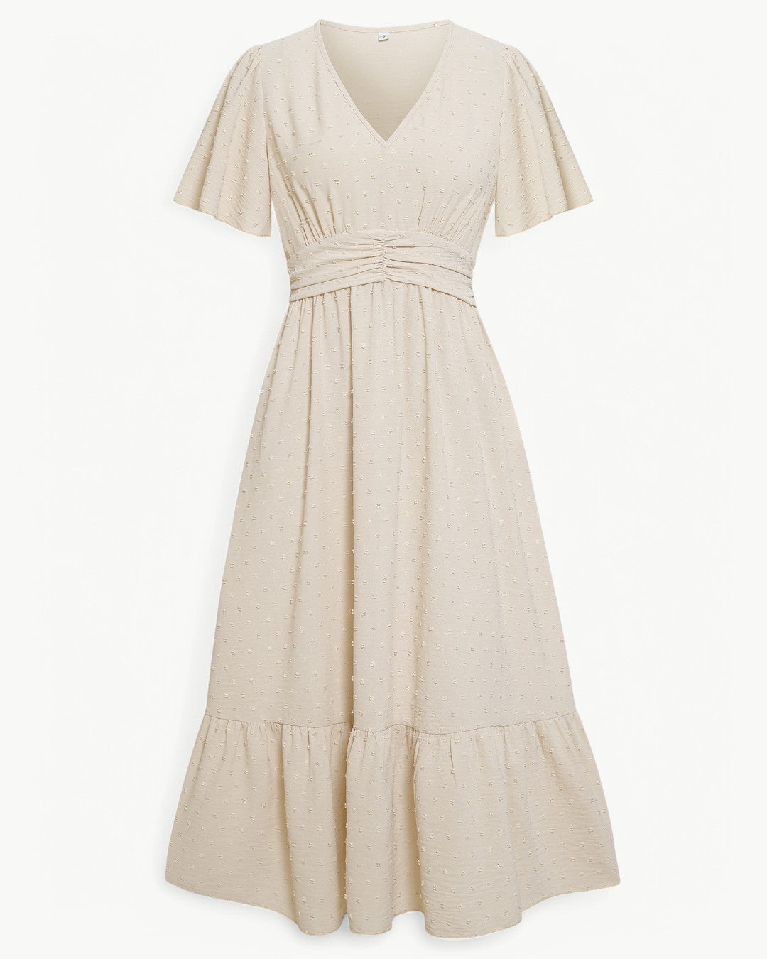 KLARISSE | ELEGANT FLÖDANDE SOMMAR V-HALS KLÄNNING