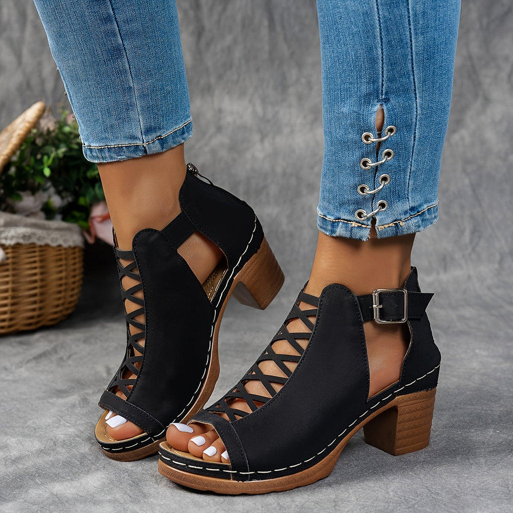 Britta | Lattice-Heel Sandaler
